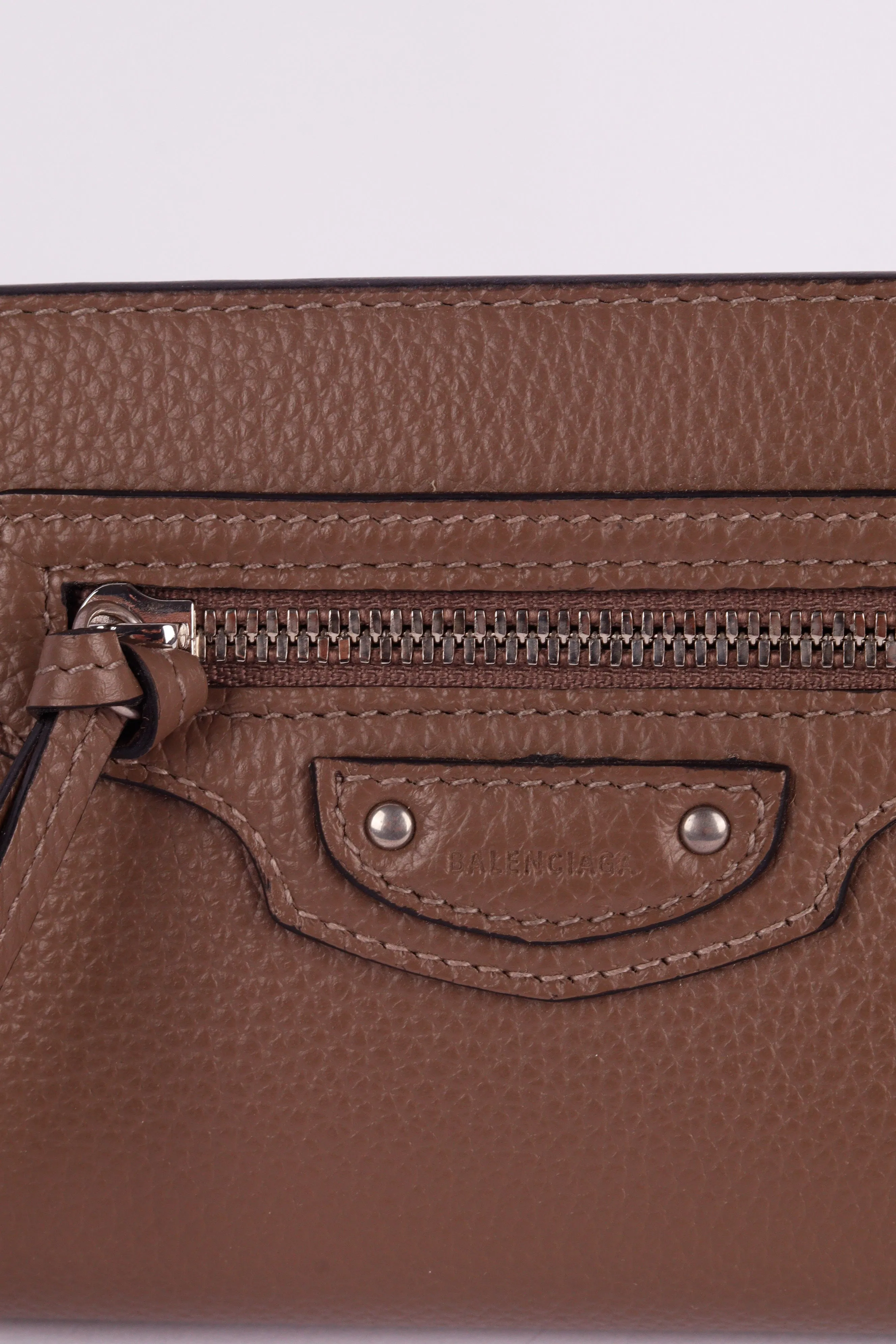 Balenciaga Mini Neo Classic Brown Leather Wallet