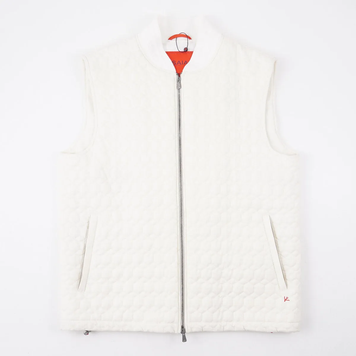 Isaia Geometric Quilted Padded Wool Vest
