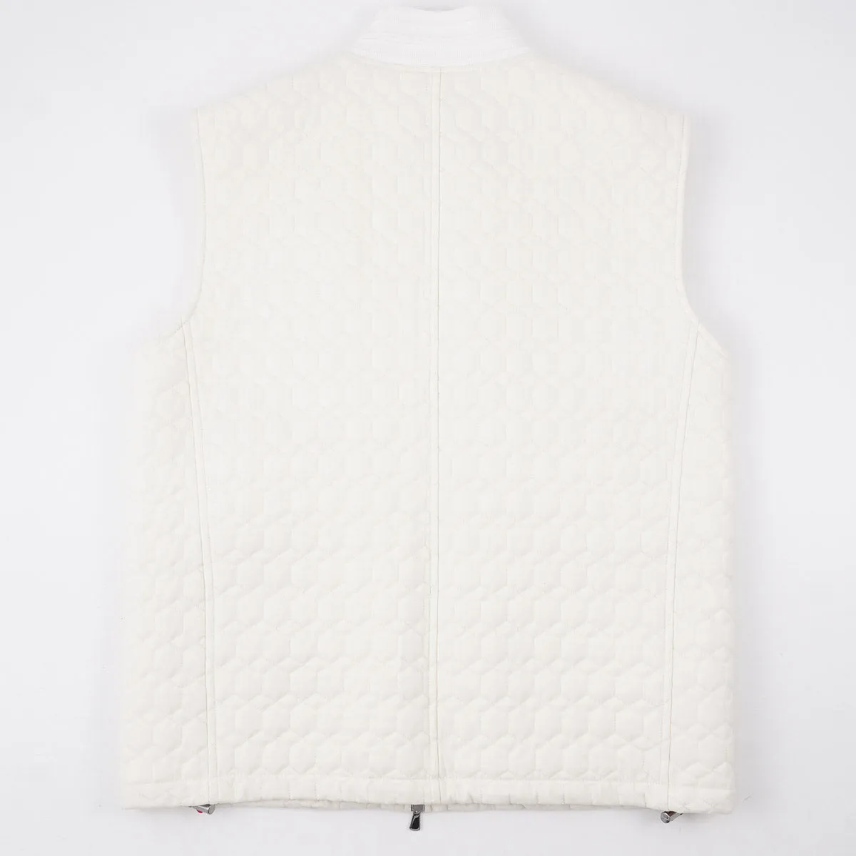 Isaia Geometric Quilted Padded Wool Vest
