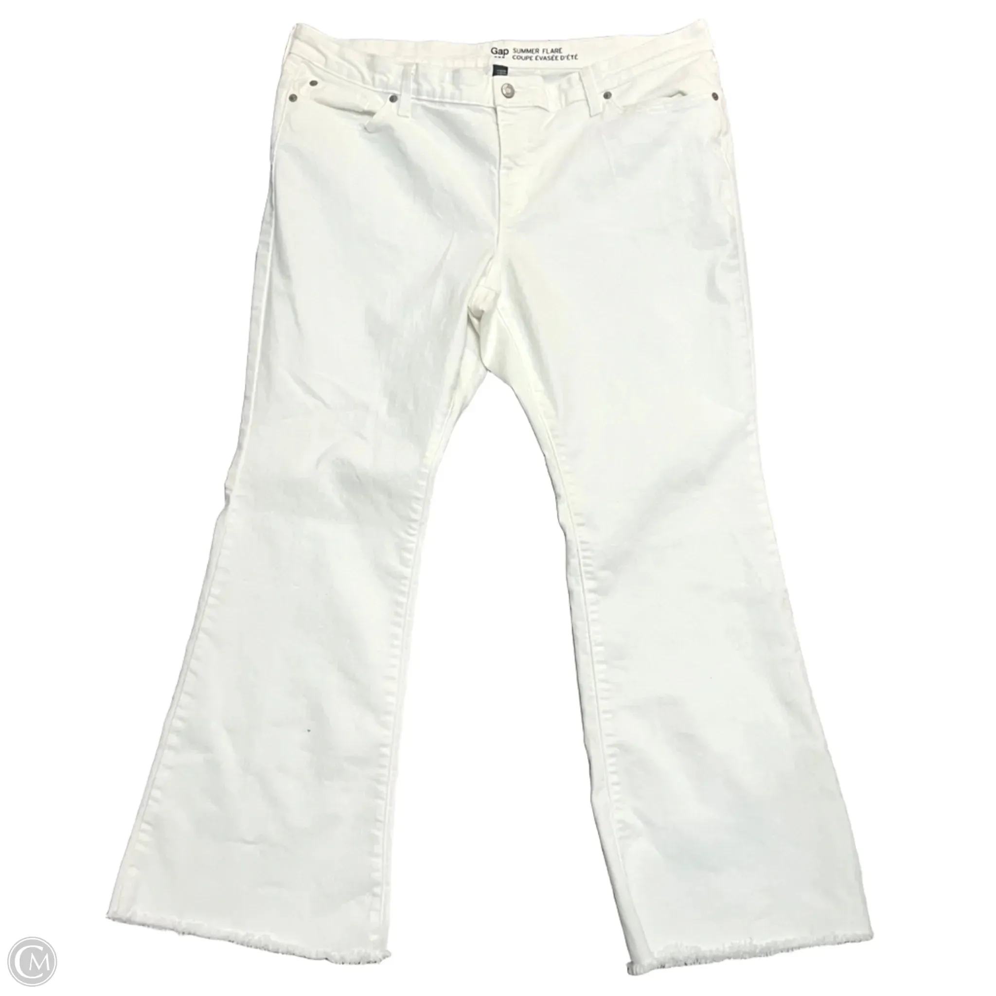 Jeans Flared By Gap In White Denim. Size: 18