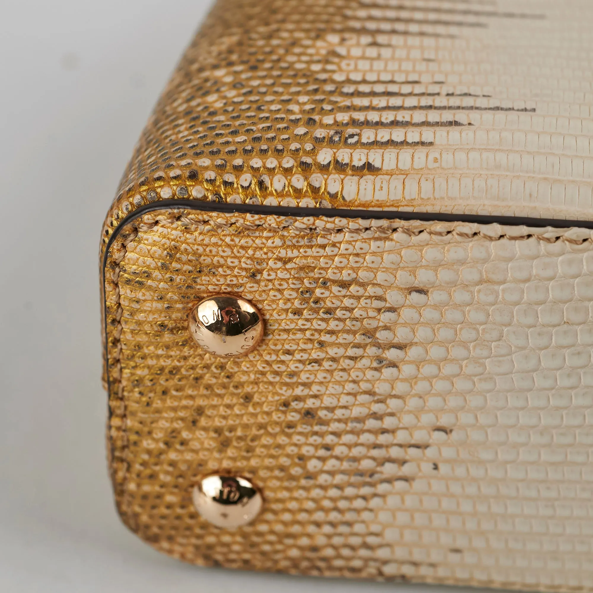 Louis Vuitton Lizard Capucines Mini Gold