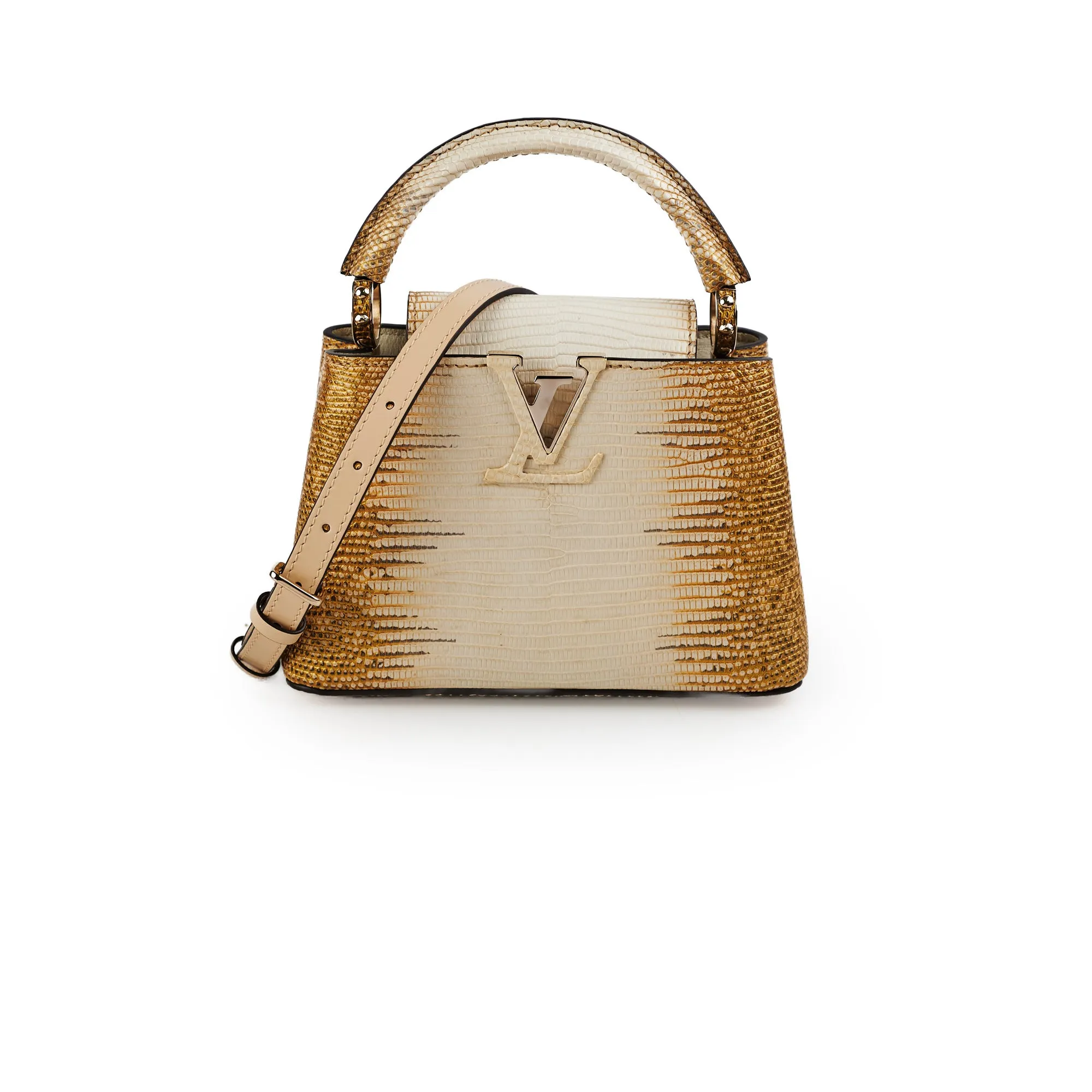 Louis Vuitton Lizard Capucines Mini Gold