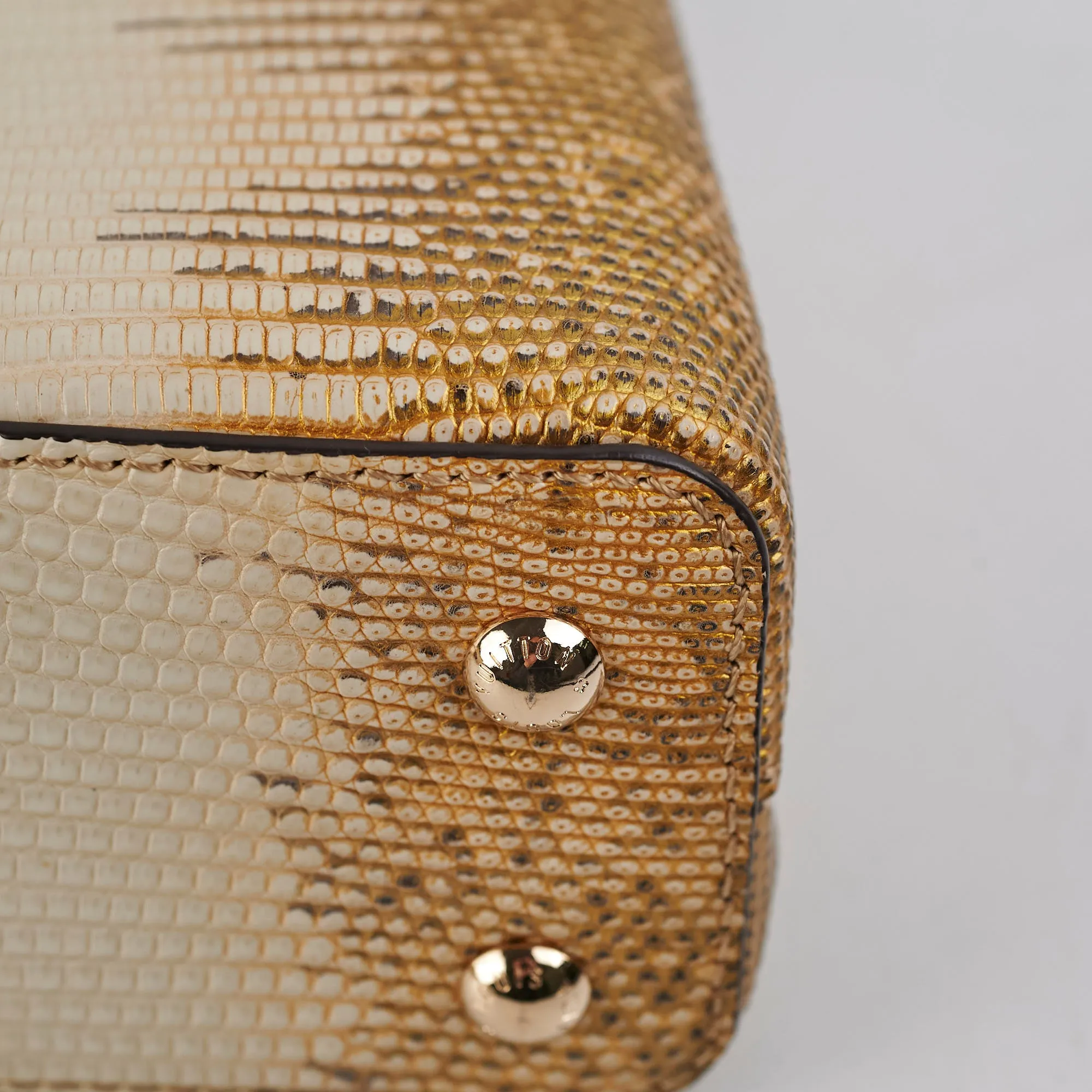 Louis Vuitton Lizard Capucines Mini Gold