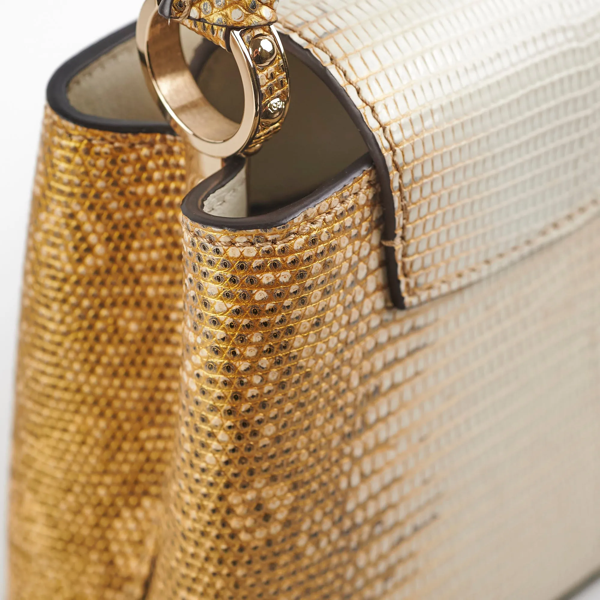 Louis Vuitton Lizard Capucines Mini Gold