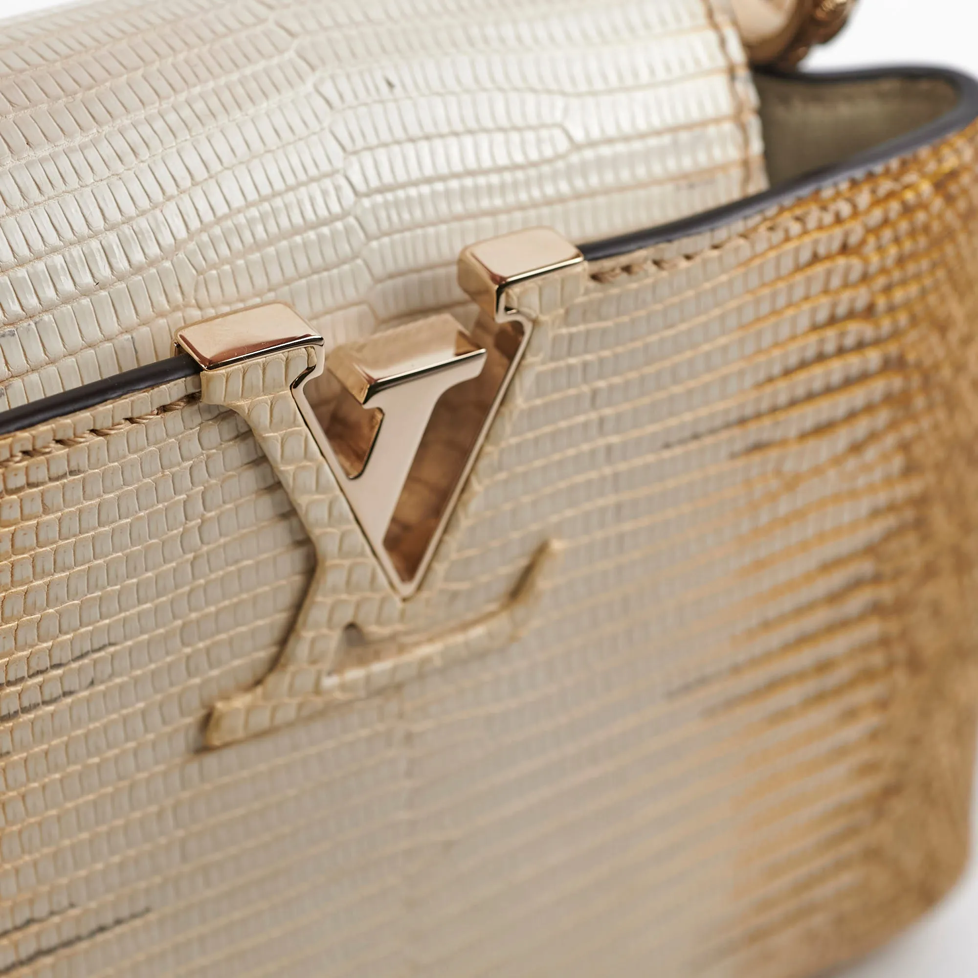 Louis Vuitton Lizard Capucines Mini Gold