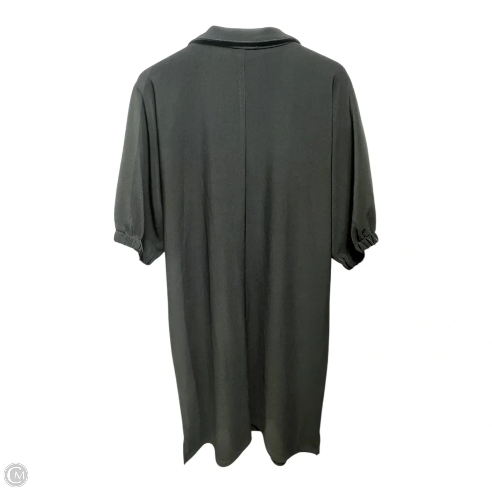 Silky Knit Faux Leather Trapeze Dress By Joseph Ribkoff In Black. Size: 10